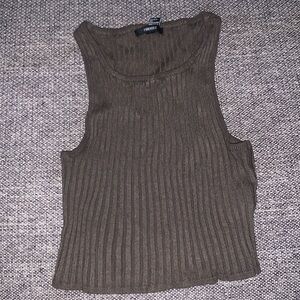 Olive Green Tank Ribbed Crop
